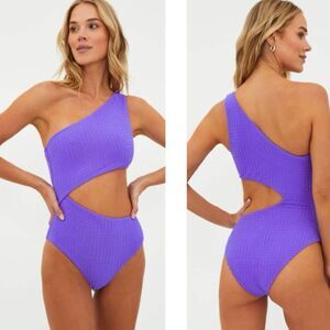 Beach Riot Celine One Piece Ultra Violet Terry Womens Size Large